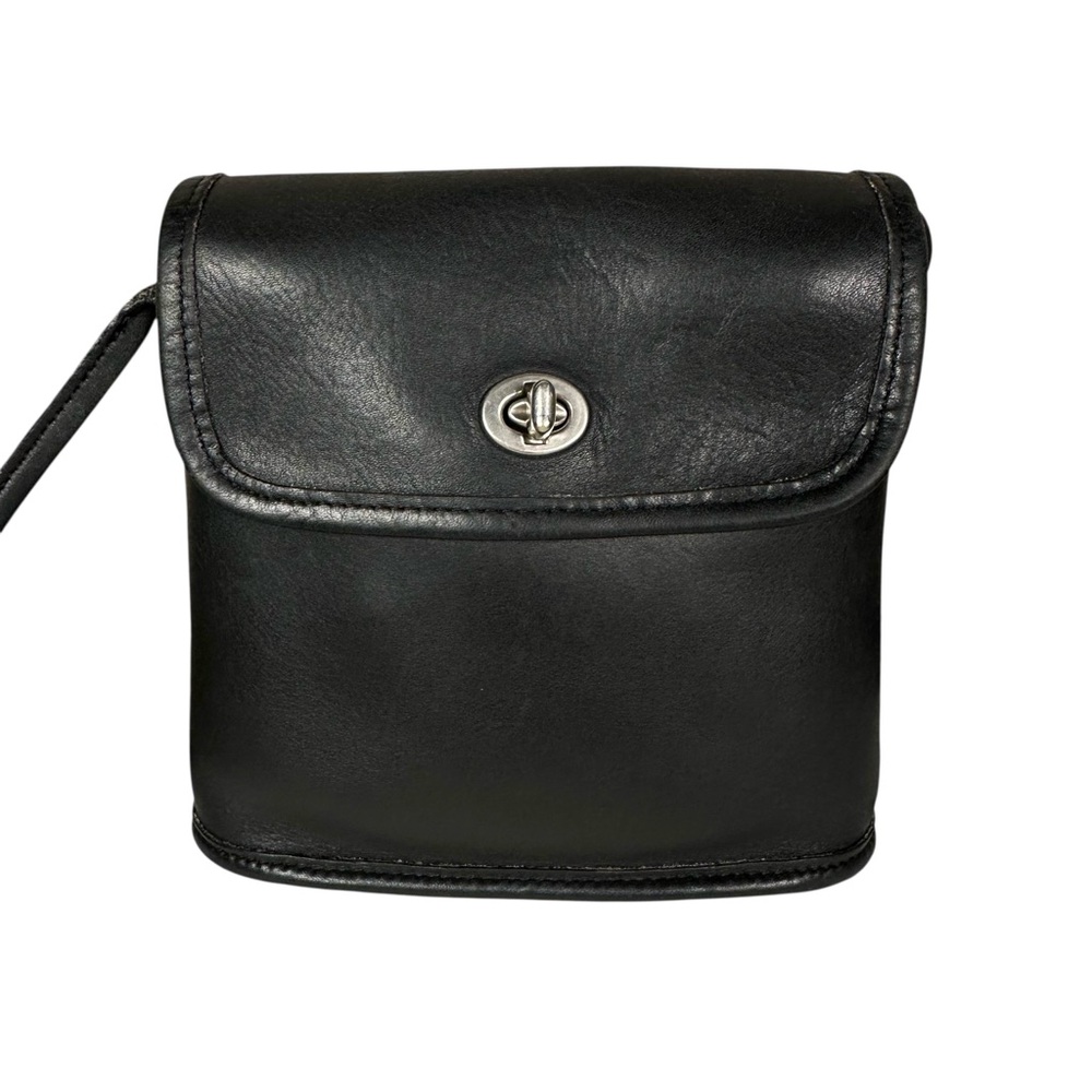 COACH Vintage #9049 Tango Flap Leather Crossbody Bag in black - Picture 8 of 16